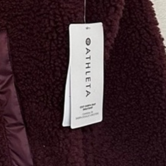 NWT! Spiced Cabernet Athleta Cozy Sherpa Pullover Snap Sweatshirt - Multiple - Picture 4 of 5